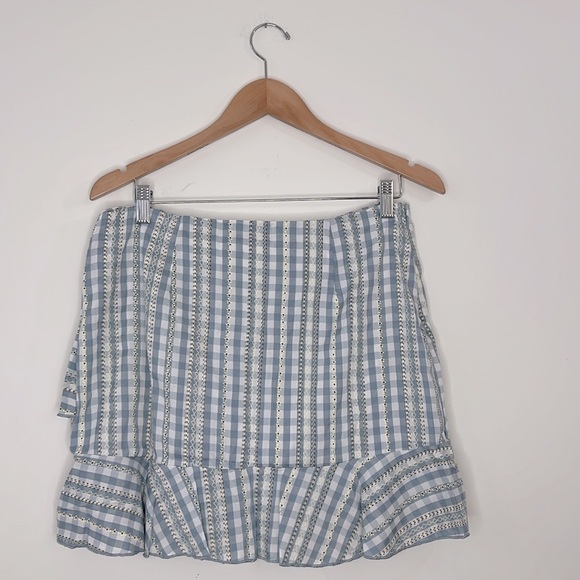 Francesca’s Collections Mini Skirt Women’s Stripes Skirt Blue Size Large - Picture 3 of 9